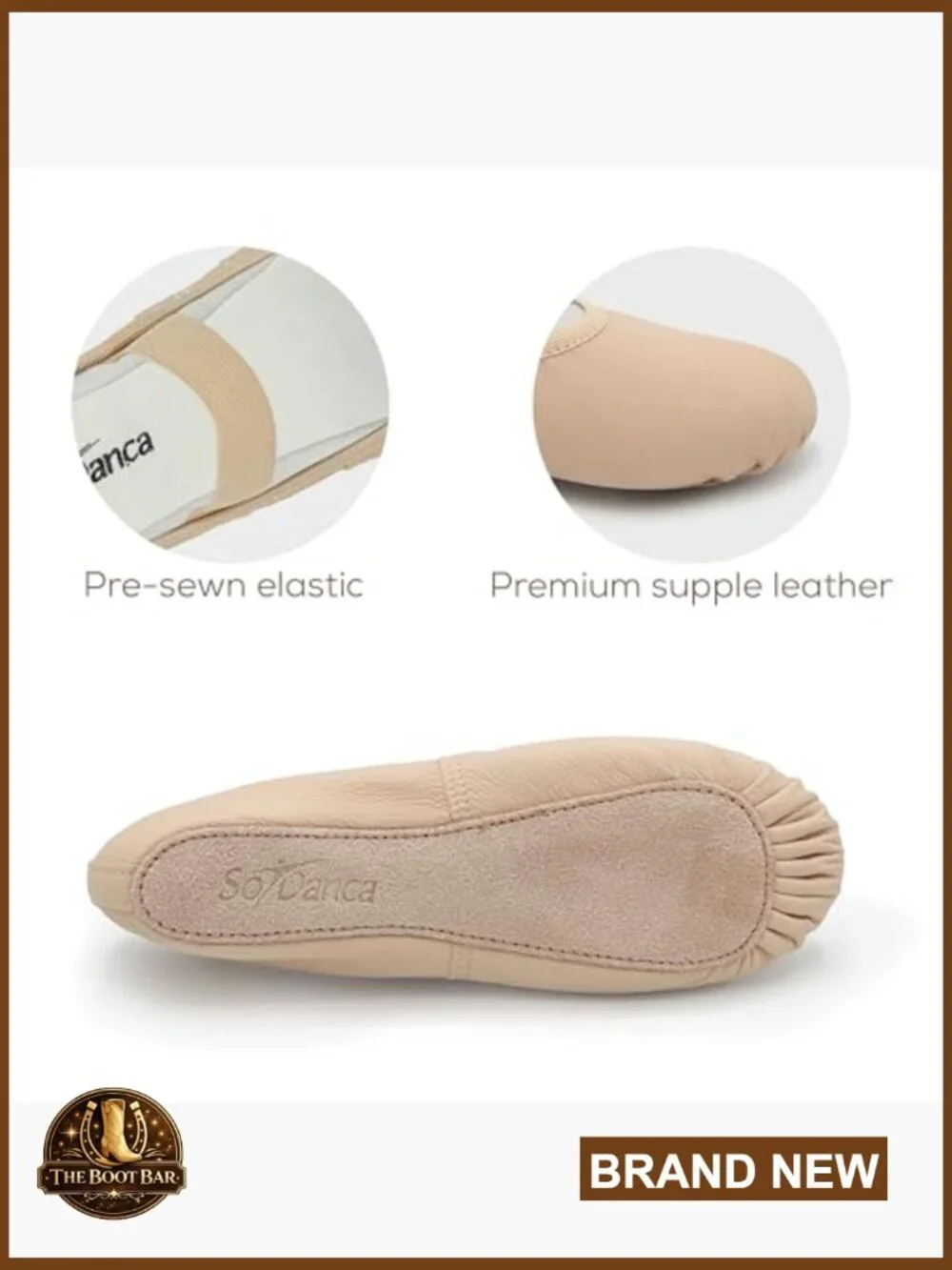 Leather Ballet Shoes Full Sole Elastic C Dance Slipper
